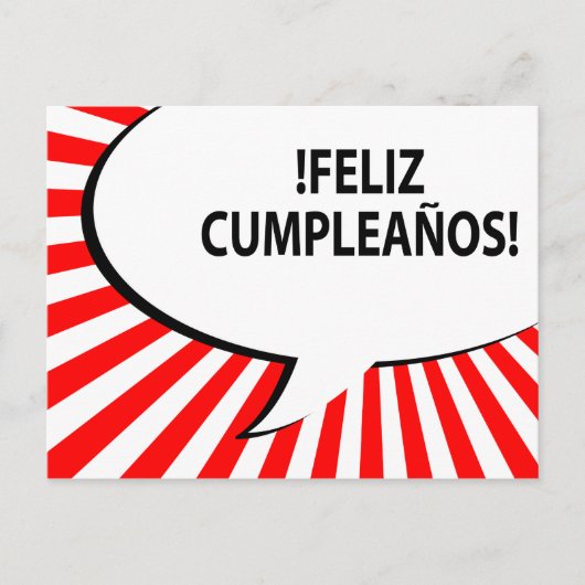 Carte Postale bulle comique de feliz cumpleanos (Devant)