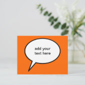 Carte Postale bulle de discours personnalisable (Debout devant)