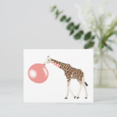 Carte Postale Bulle de gomme Giraffe soufflante bulle (Debout devant)