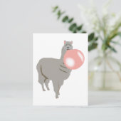 Carte Postale Bulle de gomme Llama soufflant bulle (Debout devant)