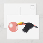 Carte Postale Bulle de gomme Toucan soufflante bulle (Devant / Derrière)