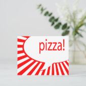 Carte Postale bulle de la bande dessinée à pizza (Debout devant)