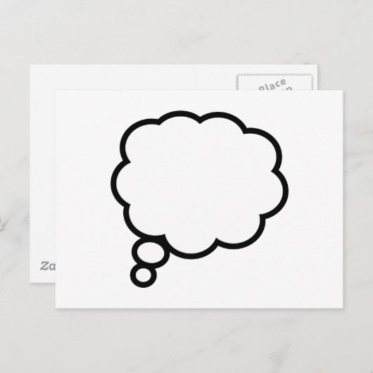 Carte Postale Bulle de pensée (Devant / Derrière)