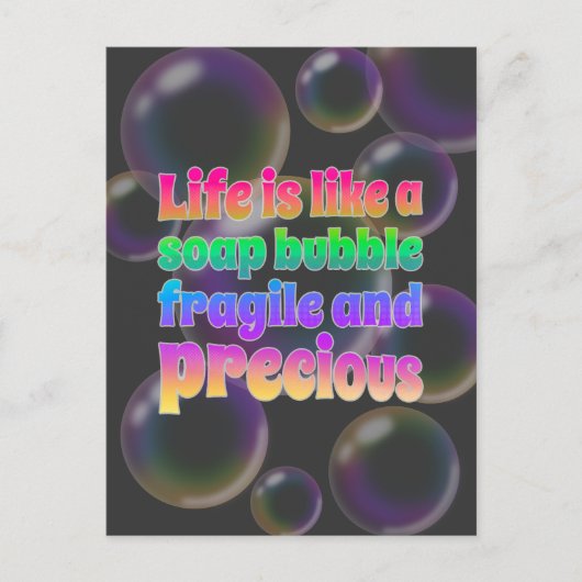 Carte Postale Bulle de savon | fragile et précieux (Devant)