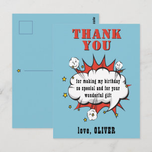 Carte Postale Bulle de texte de bande dessinée de super-héros Jo