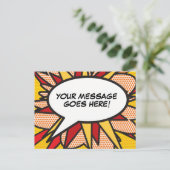 Carte Postale Bulle de Texte Personnalisée Amusante Bande Dessin (Debout devant)