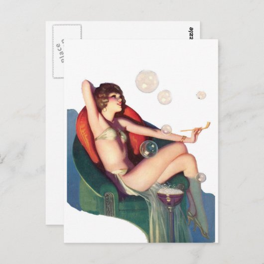 Carte Postale Bulles avec une broche classique (Devant / Derrière)