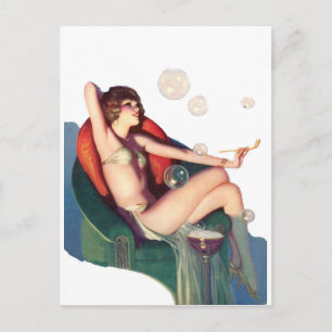 Carte Postale Bulles avec une broche classique