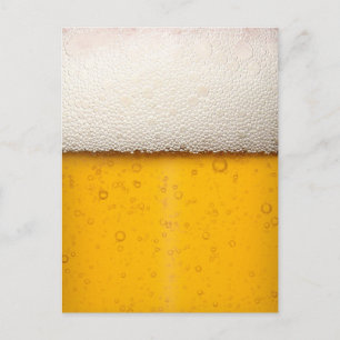 Carte Postale Bulles de Bière en Gros Plan