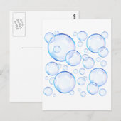 Carte Postale Bulles de savon bleu transparent (Devant / Derrière)