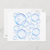 Carte Postale Bulles de savon bleues transparentes (Devant / Derrière)