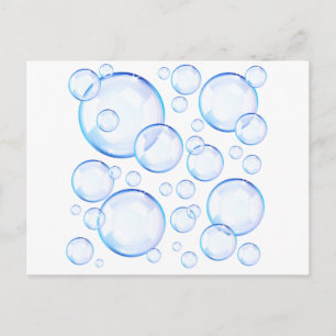 Carte Postale Bulles de savon bleues transparentes