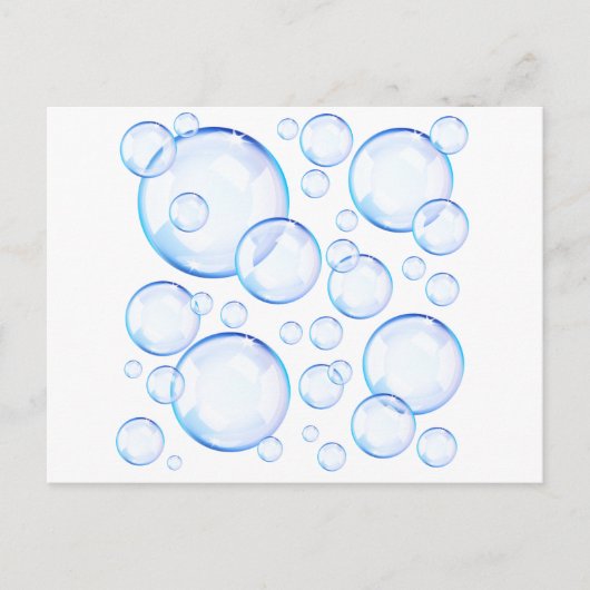 Carte Postale Bulles de savon bleues transparentes (Devant)