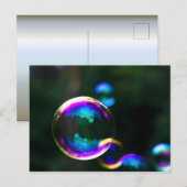 Carte Postale Bulles de Savon Colorées Flottantes (Devant / Derrière)