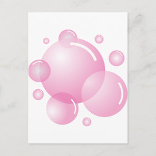 Carte Postale Bulles de savon rose