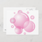 Carte Postale Bulles de savon rose (Devant / Derrière)