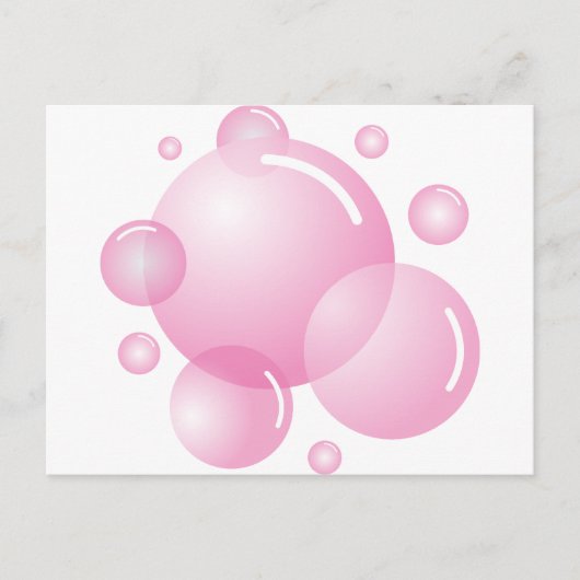 Carte Postale Bulles de savon rose (Devant)
