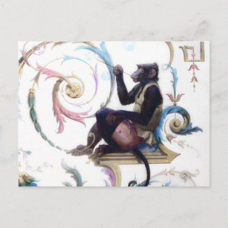 Carte Postale Bulles de soufflage de singe