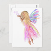 Carte Postale Bulles roses Fée (Devant / Derrière)