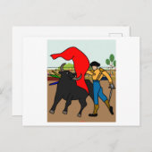 Carte Postale Bullfight Torero Bull (Devant / Derrière)