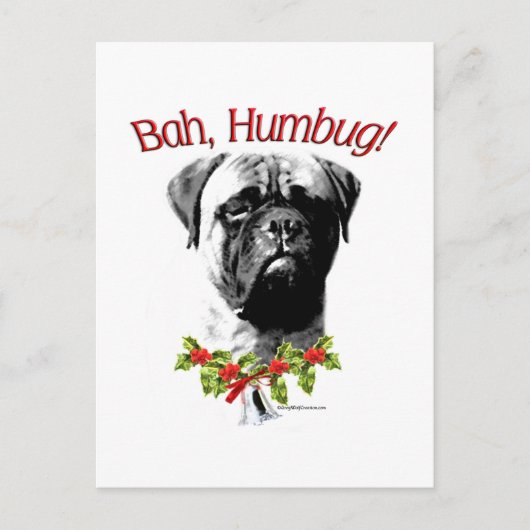 Carte Postale Bullmastiff Bah Humbug (Devant)