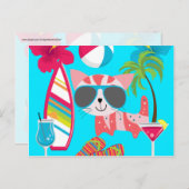 Carte Postale Bum Kitty Cat Sunglasses Beach Ball (Devant / Derrière)