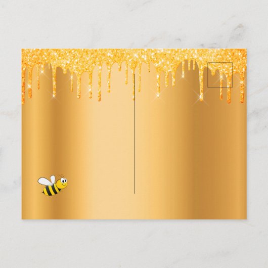 Carte Postale Bumble abeilles mariée à être parties scintillant (Dos)