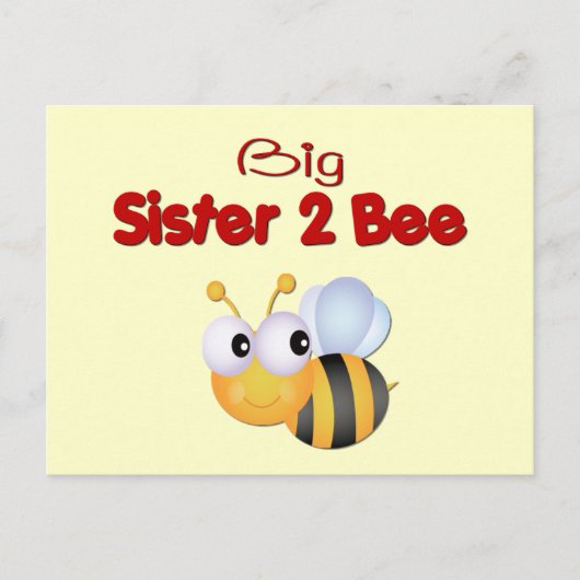 Carte Postale Bumble Bee Big Sister to Be (Devant)