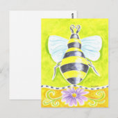 Carte Postale Bumble Bee et Purple Daisy (Devant / Derrière)