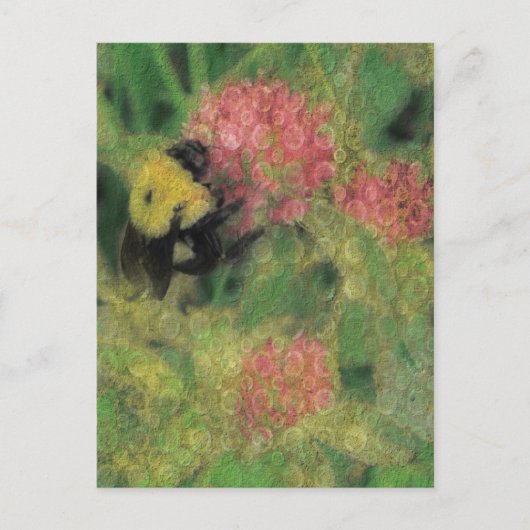 Carte Postale Bumble Bee on Clover (Devant)