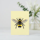 Carte Postale Bumble cool BEE - Insect - Faune - Jaune (Debout devant)