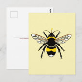 Carte Postale Bumble cool BEE - Insect - Faune - Jaune (Devant / Derrière)