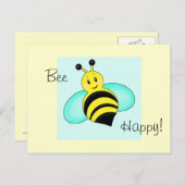 Carte postale Bumblebee "Bee Happy" (Devant / Derrière)