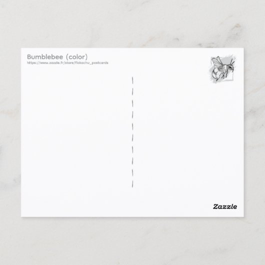 Carte Postale Bumblebee (color) (Dos)
