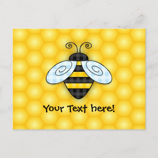 Carte Postale Bumblebee et Icône Honeycomb (Devant)