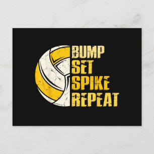 Carte Postale Bump Set Spike Répéter Volleyball Funny