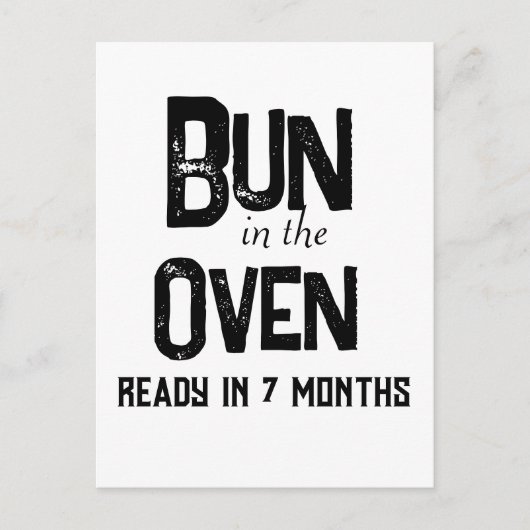Carte Postale Bun au four Prêt 7 mois Grossesse Faire-part (Devant)
