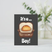 Carte Postale Bun dans le four Bébé Genre Révéler drôle unique (Debout devant)