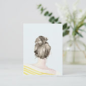 Carte Postale Bun de noeud de cheveux Brown (Debout devant)
