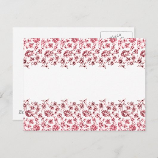 Carte Postale Bunches de fleurs roses (Devant / Derrière)