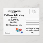 Carte postale Bunco Invitation (Dos)