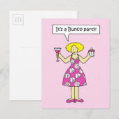 Carte Postale Bunco Party Invitation Dessin Lady (Devant / Derrière)