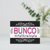 Carte Postale Bunco, Rouleau, Conversation, Rire en rose, noir e (Debout devant)