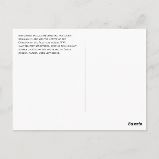 Carte Postale Bungalow de guichet 2ème guerre mondiale sur l'île (Dos)