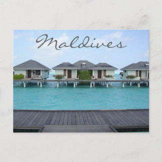 Carte Postale Bungalow de plage exotique de l'île tropicale Mald