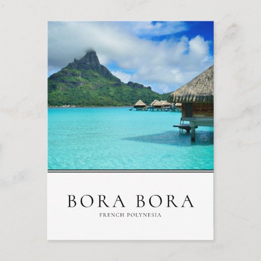 Carte Postale Bungalow sur l'eau, Bora Bora, Polynésie française (Devant)