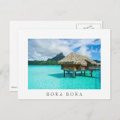 Carte Postale Bungalow Tropical Bora Bora au-dessus de l'eau dan (Devant / Derrière)