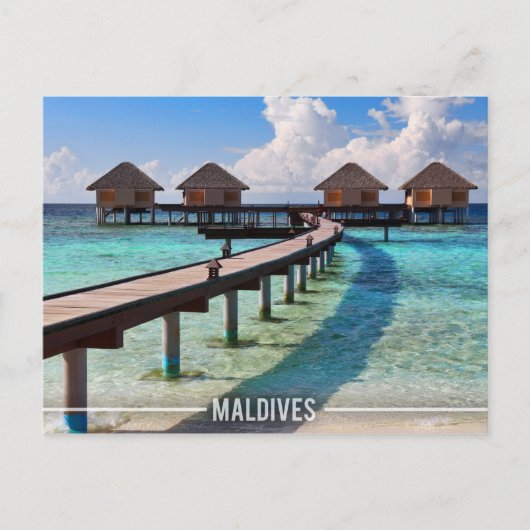 Carte Postale Bungalows sur l'eau des Maldives (Devant)