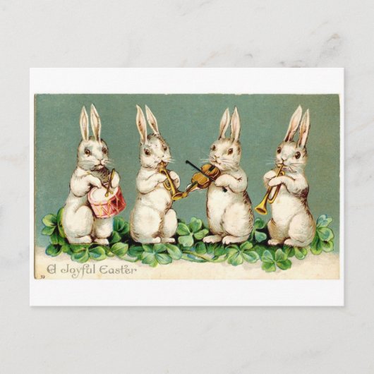 Carte Postale Bunnies musicaux vintages (Devant)