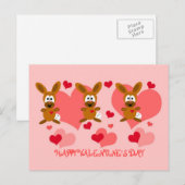 Carte postale Bunnies pour la Saint-Valentin (Devant / Derrière)